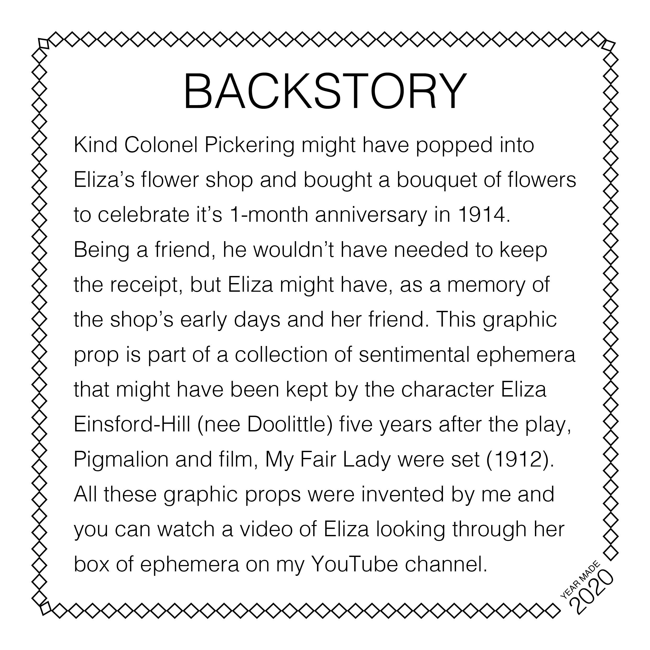 Eliza: Pickering's Florist Shop Receipt 5/5