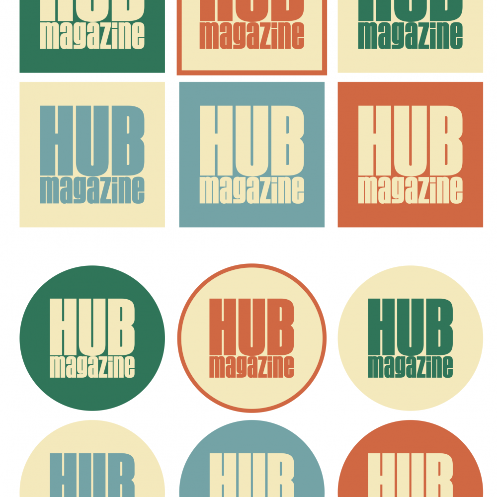 HUB Magazine Logo Development Colours