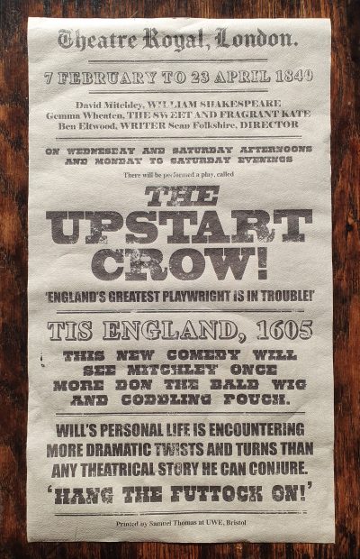 Upstart Crow 1840 Letterpress Playbill
