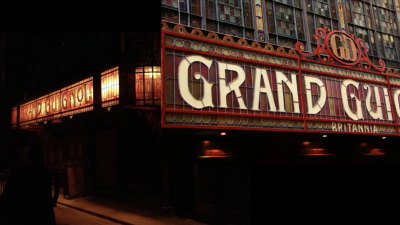 Grand Guignol Theatre Sign On Set